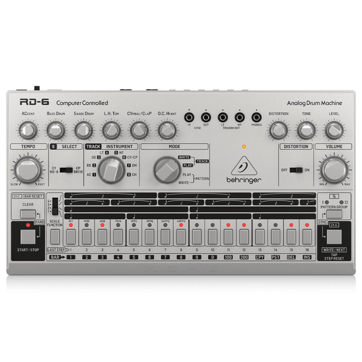 BEHRINGER RD-6-SR RHYTHM DESIGNER Analog Davul Makinesi (Gümüş Gri)