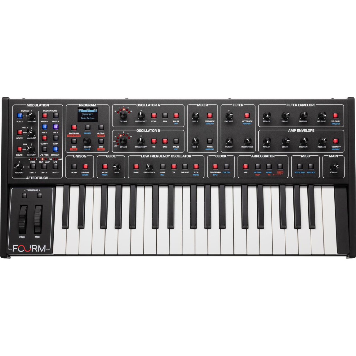 Sequential Fourm Compact Polyphonic Analog Synthesizer