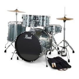PEARL RS525SC/C706 - Roadshow Charcoal Metallic 5 Parça (22B/10T/12T/16F/14S) Aksamlı & Zilli Akustik Davul Seti