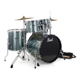 PEARL RS525SC/C706 - Roadshow Charcoal Metallic 5 Parça (22B/10T/12T/16F/14S) Aksamlı & Zilli Akustik Davul Seti