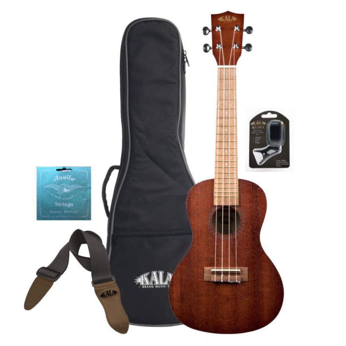 Kala Mahogany Tenor Ukulele Bundle W/ Bag, Tuner, Strap & Strings Kala Mahogany Tenor Ukulele Bundle W/ Bag, Tuner, Strap & Strings
