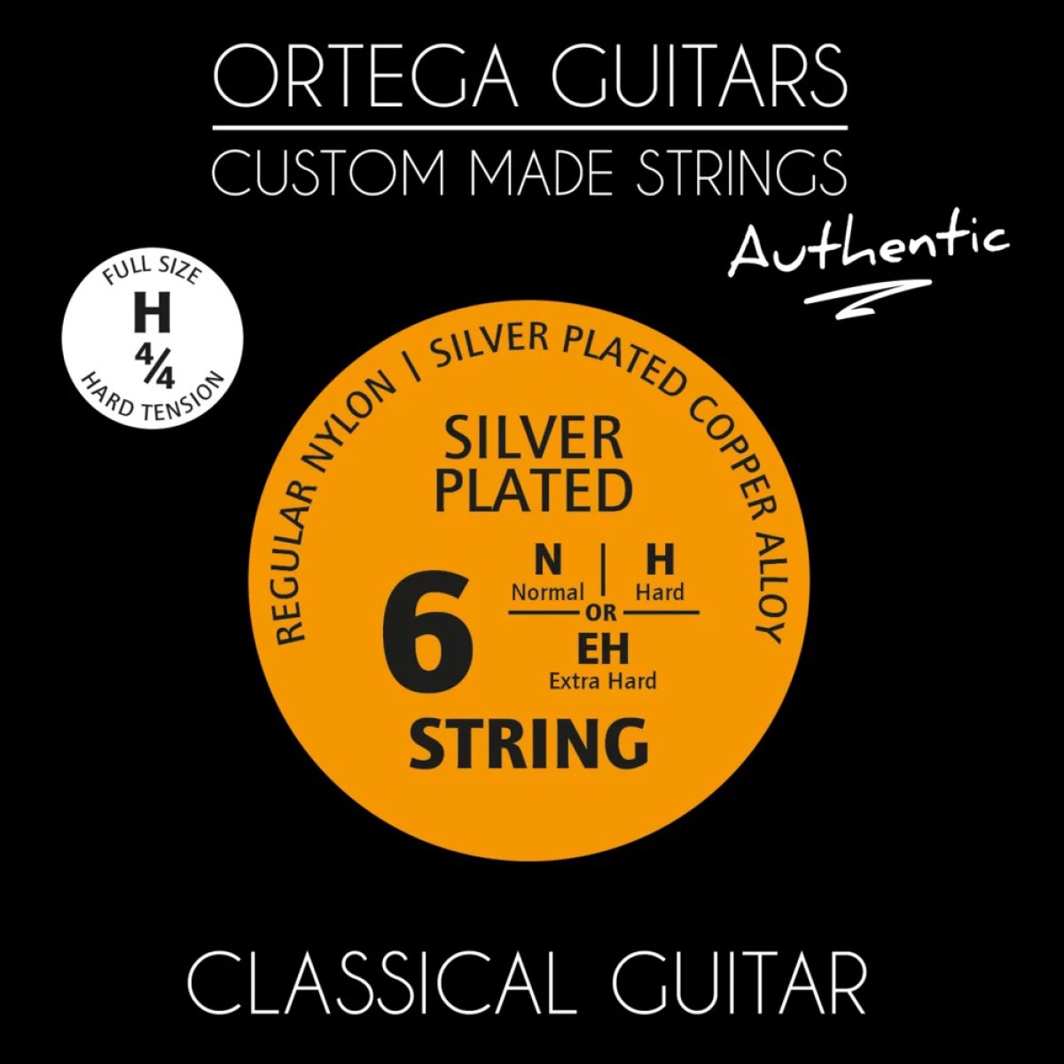 Ortega NYS44H Regular Nylon Set Klasik Gitar Teli (Hard Tension 028/044)