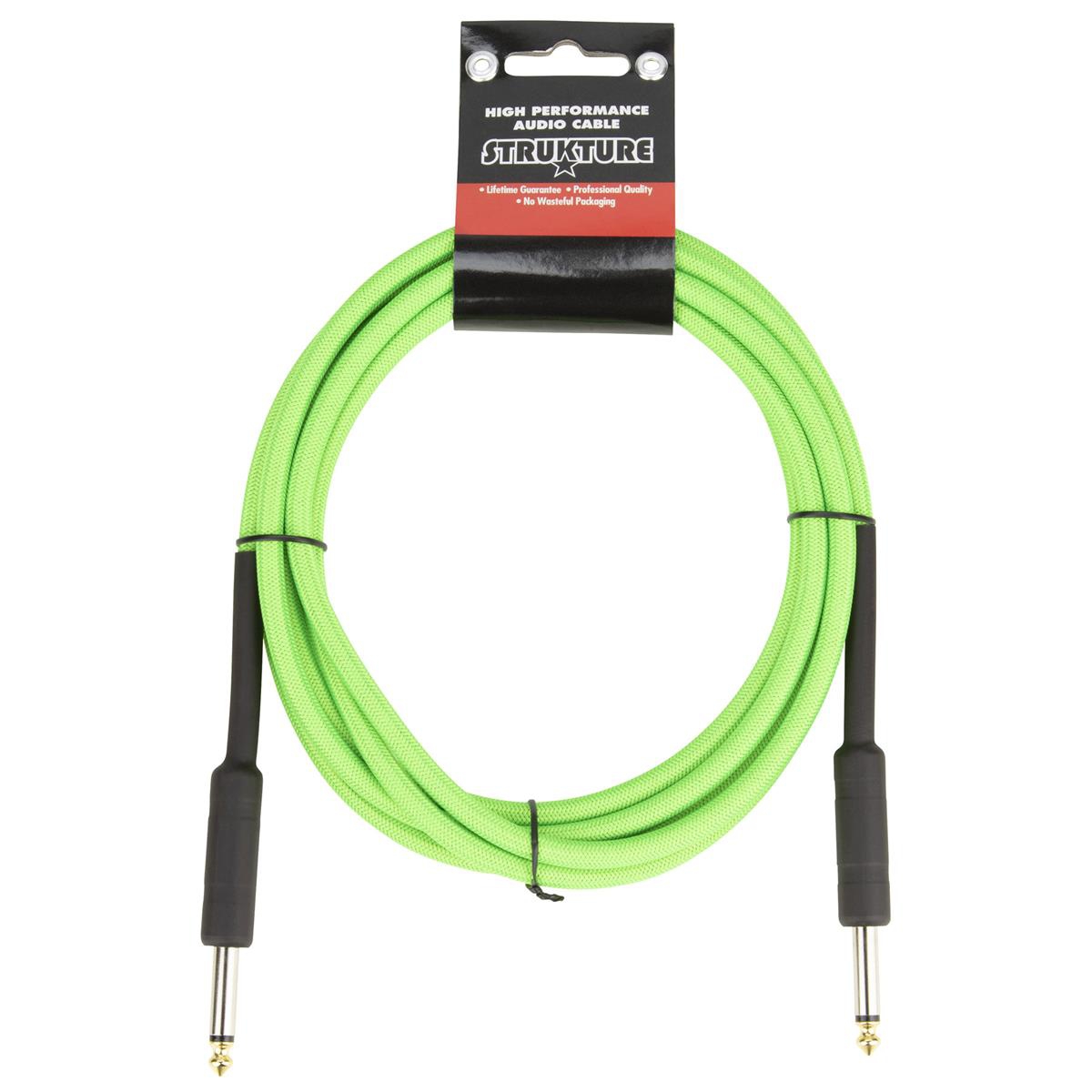 Strukture SC10NG 6mm Neon Green Enstrüman Kablosu (3 Metre) Strukture SC10NG 6mm Neon Green Enstrüman Kablosu (3 Metre)