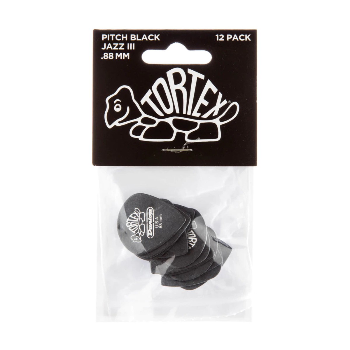 Jim Dunlop Tortex Pitch Black Jazz III 12li Pena Seti (0.88mm) Jim Dunlop Tortex Pitch Black Jazz III 12li Pena Seti (0.88mm)