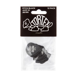 Jim Dunlop Tortex Pitch Black Jazz III 12li Pena Seti (0.88mm) Jim Dunlop Tortex Pitch Black Jazz III 12li Pena Seti (0.88mm)