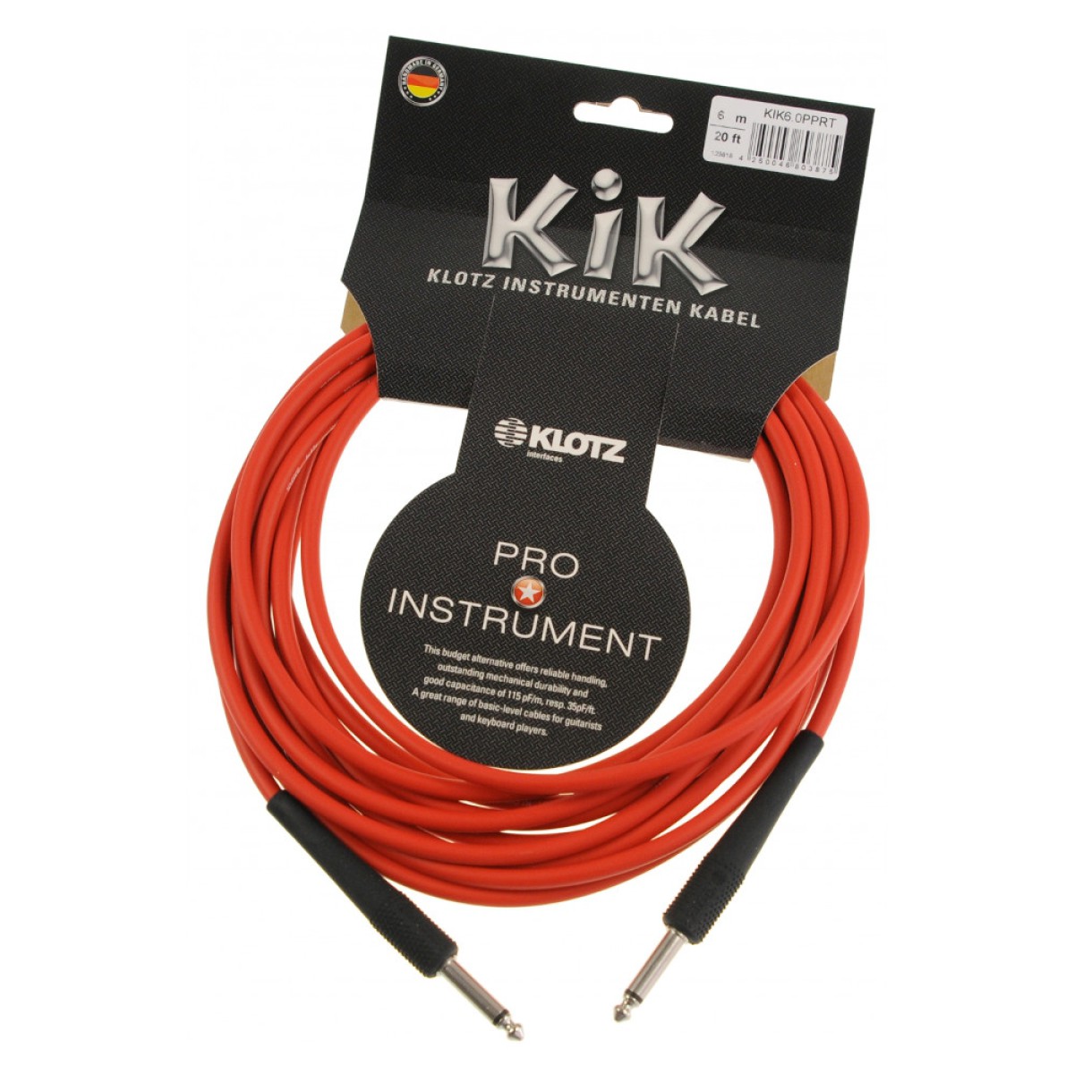 Klotz KIK 6.0 PP RT Gitar Kablosu (6 m)