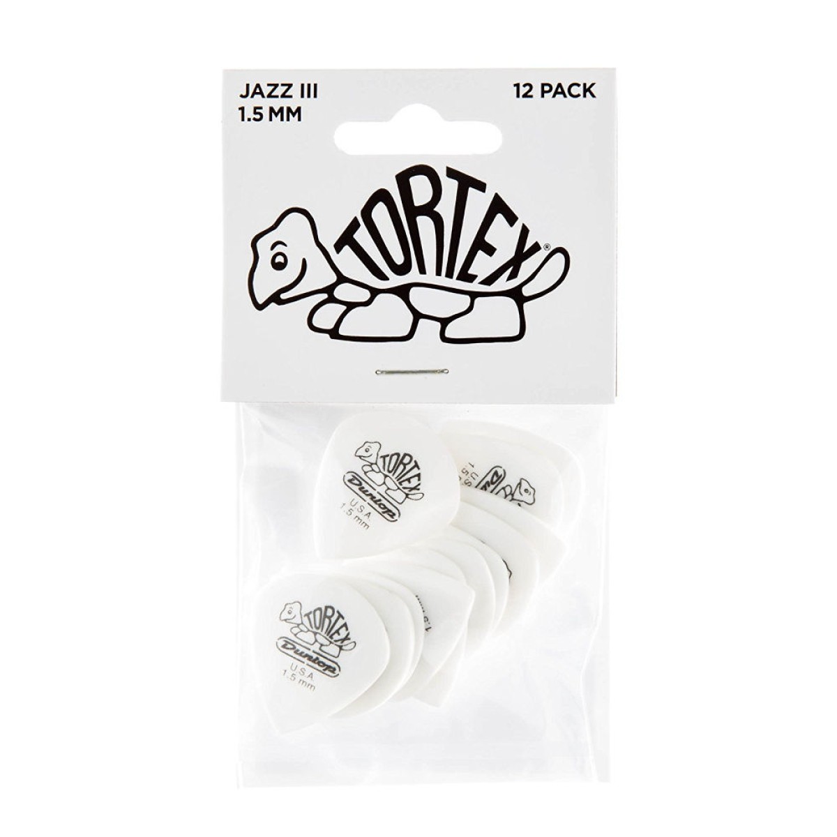 Jim Dunlop Tortex White Jazz III 12li Pena Seti (1.50mm) Jim Dunlop Tortex White Jazz III 12li Pena Seti (1.50mm)