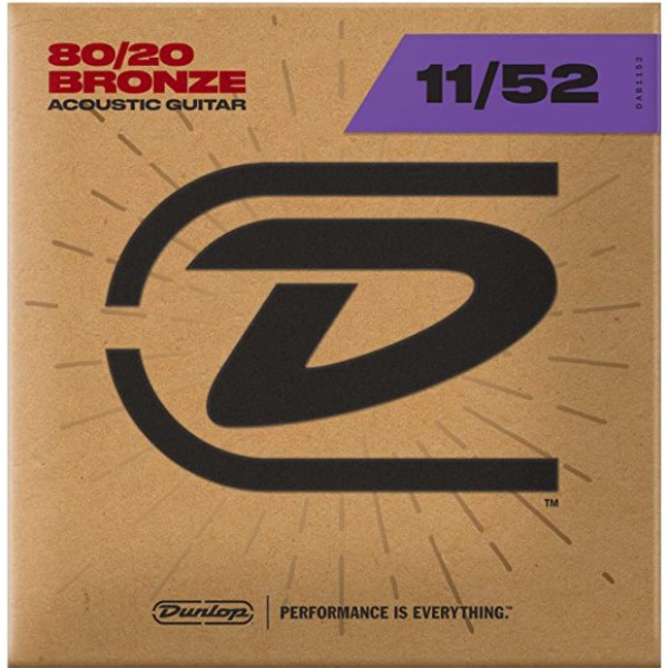 Jim Dunlop DAB1152 Medium-Light 80/20 Bronze Akustik Gitar Teli (11-52)