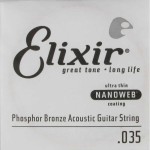Elixir 14135 Nanoweb Phosphor Bronze Tek Akustik Gitar Teli (35)