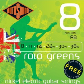 Rotosound R8 Greens Elektro Gitar Teli Seti (8-38) Rotosound R8 Greens Elektro Gitar Teli Seti (8-38)