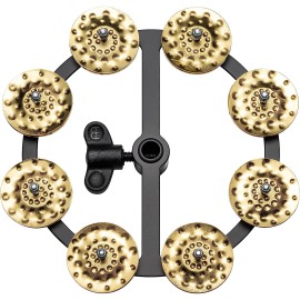 Meinl HTHH1B-BK Hihat 1 Row Hammered Brass Jingles Tamburin (Siyah)