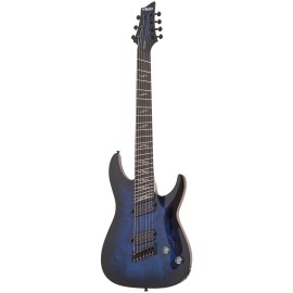 Schecter Omen Elite-7 Multiscale 7 Telli Elektro Gitar (See-Thru Blue Burst)
