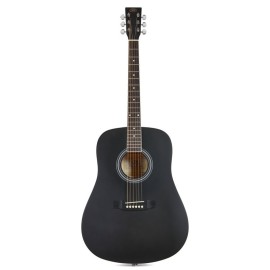 SX SD204GTBK Dreadnought Akustik Gitar (Parlak Siyah)