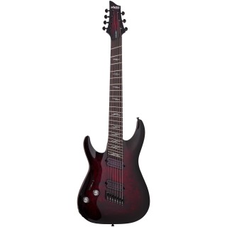 Schecter Omen Elite-7 Multiscale 7 Telli Solak Elektro Gitar (Black Cherry Burst)