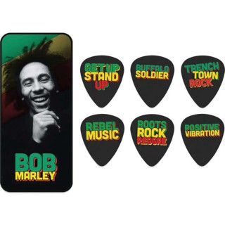 Jim Dunlop BOBPT07M Medium Tin Picks with Bob Marley Quote 6'lı Kutu Pena (Medium) Jim Dunlop BOBPT07M Medium Tin Picks with Bob Marley Quote 6'lı Kutu Pena (Medium)