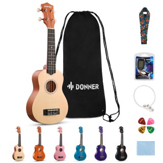 Donner DUS-10N Soprano Ukulele Seti (Natural) Donner DUS-10N Soprano Ukulele Seti (Natural)