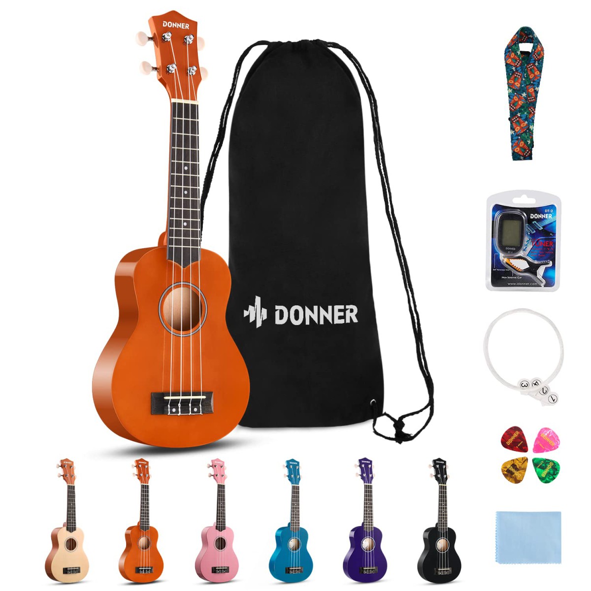 Donner DUS-10M Soprano Ukulele Seti (Maun) Donner DUS-10M Soprano Ukulele Seti (Maun)