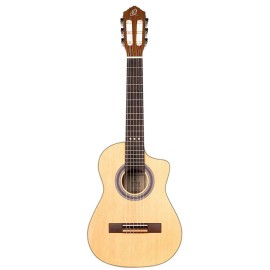 Ortega RQ25 Requinto Series 1/2 Cutaway Klasik Gitar (Natural)