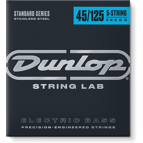 Jim Dunlop DBS45125 Stainless Steel Medium  5 Tlli Bas Gitar Teli (.045-.125)