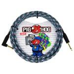 Pig Hog Vintage Series 1/4 Enstrüman Kablosu (Blue Graffiti 3 Metre' Straight - Right-angle)