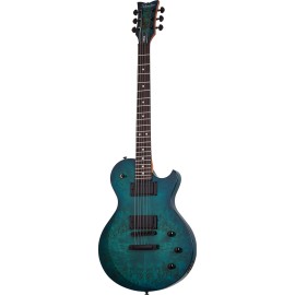 Schecter Solo-II Standard Elektro Gitar (Ocean Blue Burst Burl)