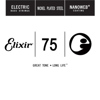 Elixir NANOWEB Coating Long Scale Tek Bas Gitar Teki (.075)