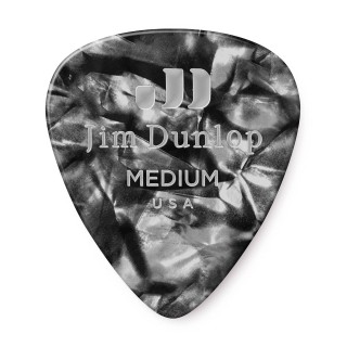 Jim Dunlop 483R02MD Genuine Celluloid Black Pearloid Pena (Medium) Jim Dunlop 483R02MD Genuine Celluloid Black Pearloid Pena (Medium)