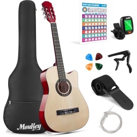 Donner Moukey All Basswood Children's Klasik Gitar Başlangıç Seti (Original Wood)