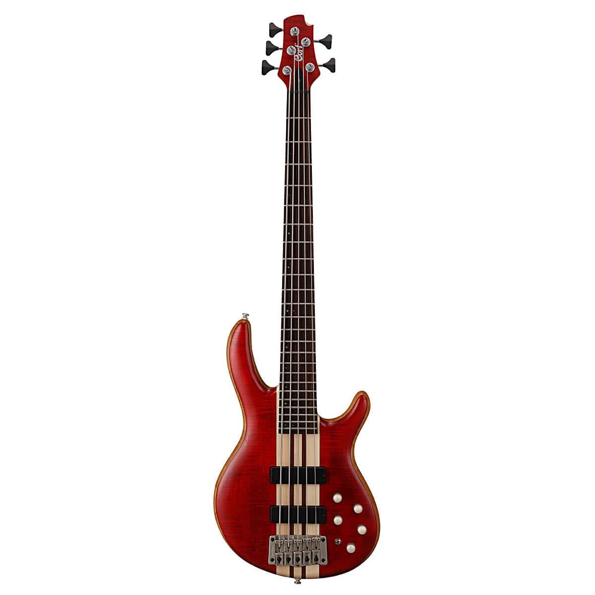 CORT A5PLUS FMMH OPBC BASS GİTAR, 5 TELLİ, OPEN PORE BLACK CHERRY