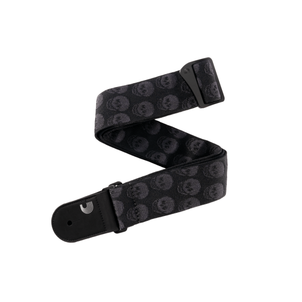 GİTAR ASKISI 50MM DOKUMA SKULLS BLACK TUBULAR