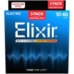 Elixir Nanoweb 3’lü Paket Elektro Gitar Teli (010-046)