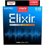 Elixir Nanoweb 3’lü Paket Elektro Gitar Teli (09-42)