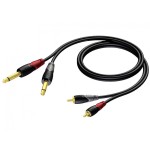 PROCAB CLA631/3 Çift Mono 6,3mm Jaktan çift RCA (TOS) Jaka, 3.0 Metre kablo PROCAB CLA631/3 Çift Mono 6,3mm Jaktan çift RCA (TOS) Jaka, 3.0 Metre kablo