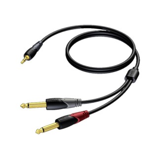 Procab CLA713/3 Çift 6,3mm Mono Jaktan Tekli 3,5mm Stereo Mini Jaka Kablo (3 mt) Procab CLA713/3 Çift 6,3mm Mono Jaktan Tekli 3,5mm Stereo Mini Jaka Kablo (3 mt)