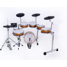 New Neiro NDDS-720 Parlak Ahşap Sb Dijital Bateri Seti+Tabure+Baget+Kulaklık+Trampet Sehbası+Kargo Hediye