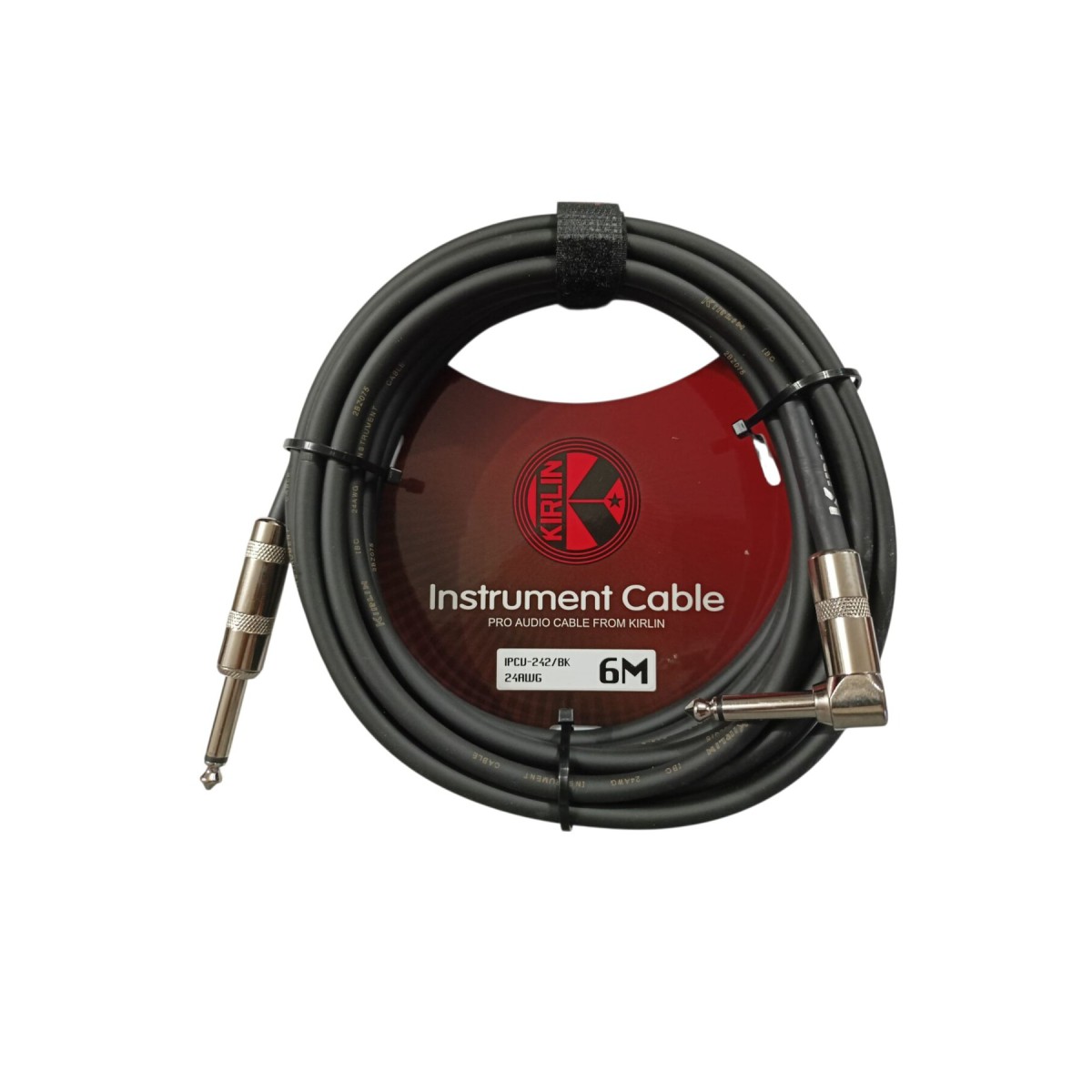 Kirlin IPCV-242B-6M-BK Enstrüman Gitar Kablosu L Açılı Kablo 6 Metre