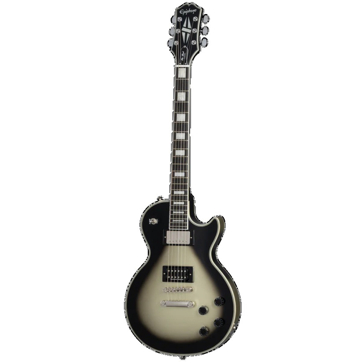 Epiphone Adam Jones Les Paul Custom Art Collection: Korin Faught’s “Sensation” Elektro Gitar (Antique Silverburst)