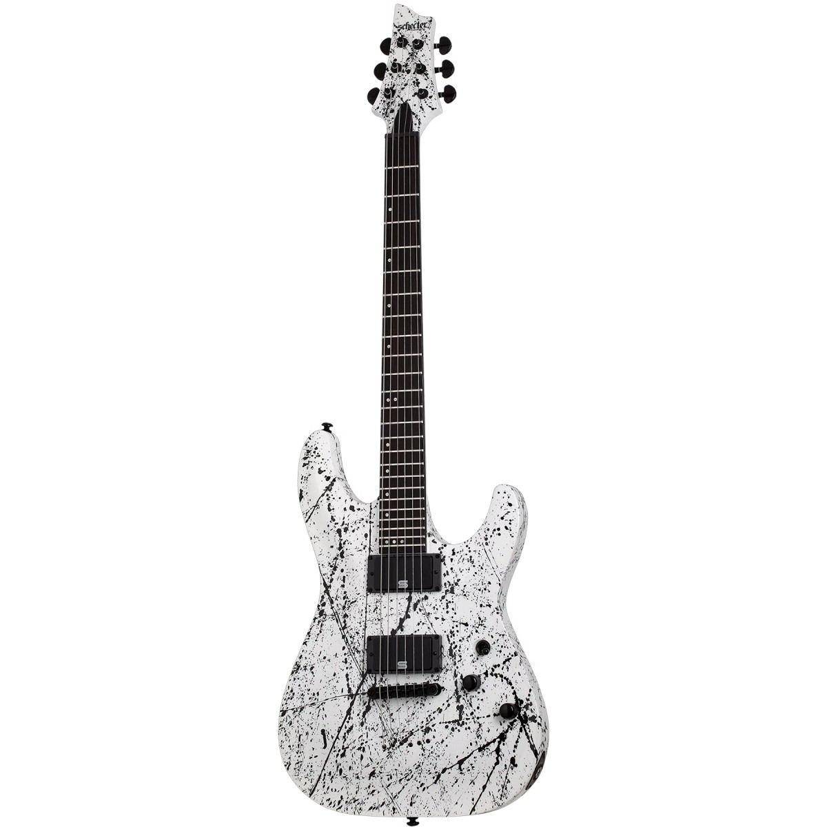 Schecter C-1 Ink Bomb Elektro Gitar (Black Ink Splatter)