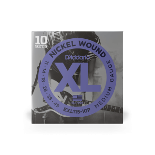 DADDARIO EXL115-10P (10 SET) ELEKTRO GİTAR TEL SETİ, XL, 11-49, NICKEL
