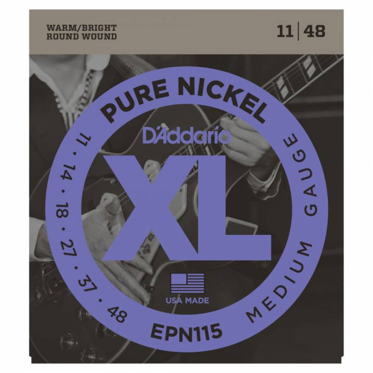 D'Addario EPN115 Pure Nickel Elektro Gitar Teli (11-48)