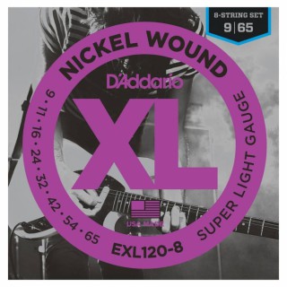 D'Addario EXL120-8 8 Telli Elektro Gitar Teli (9-65)