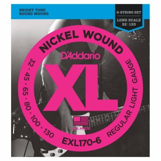 D'Addario EXL170-6 Long Scale 6 Telli Bas Gitar Teli (32-130)