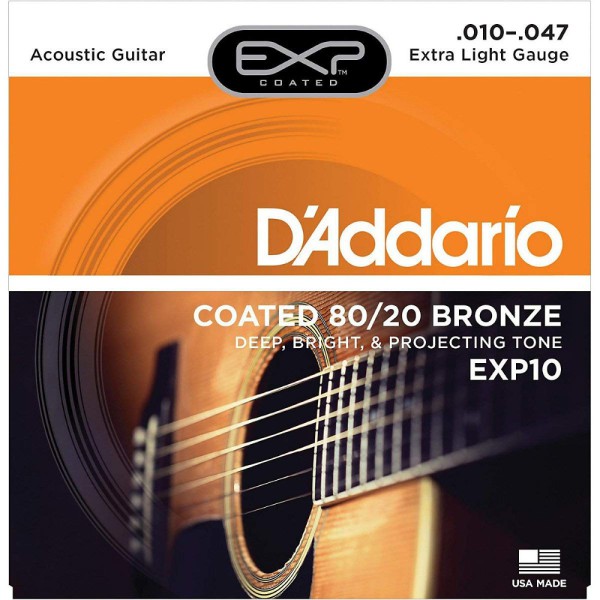D'Addario EXP10 Extra Light 80/20 Akustik Gitar Teli (10-47)