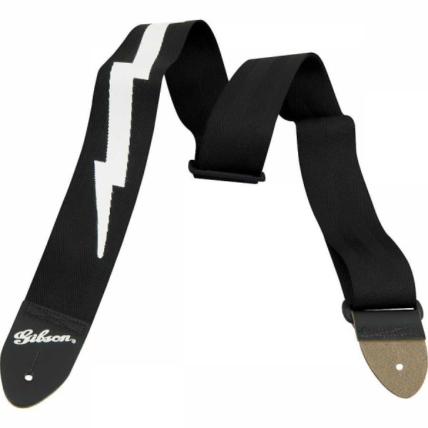 Gibson Lightning Bolt Style 2'' Elektro Gitar Askısı - Jet Black