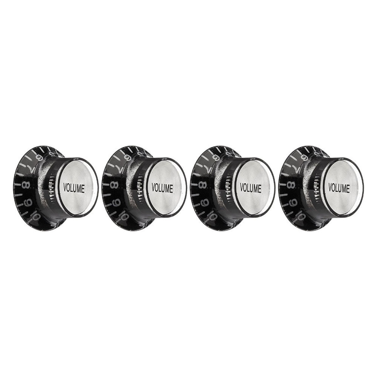 Gibson PRMK-010 Top Hat Stili Metal Knob Seti (Gümüş Siyah) Gibson PRMK-010 Top Hat Stili Metal Knob Seti (Gümüş Siyah)