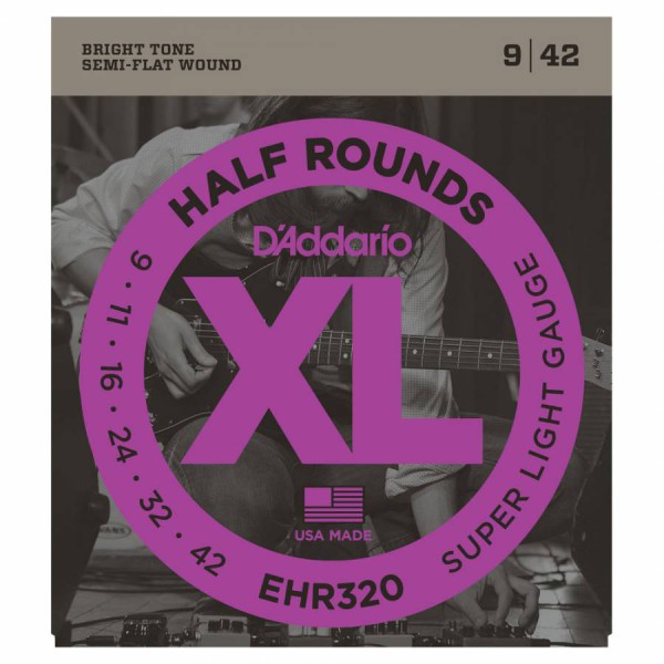 D'Addario EHR320 Half Round Elektro Gitar Teli (9-42)