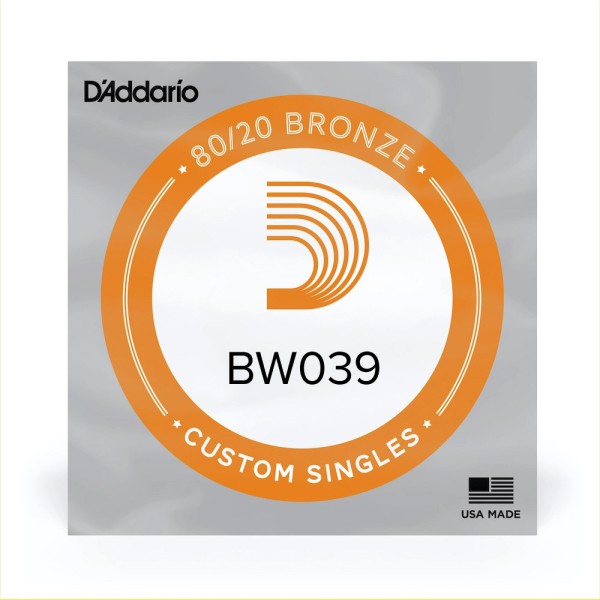 D'addario BW039 80/20 Bronze Wound Tek Akustik Gitar Teli (.039)