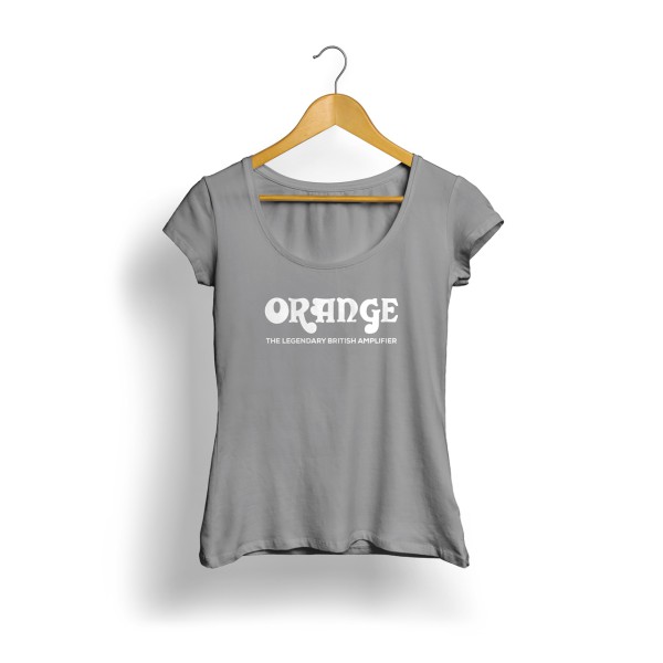 Orange Logo Kadın T-Shirt (Gri)
