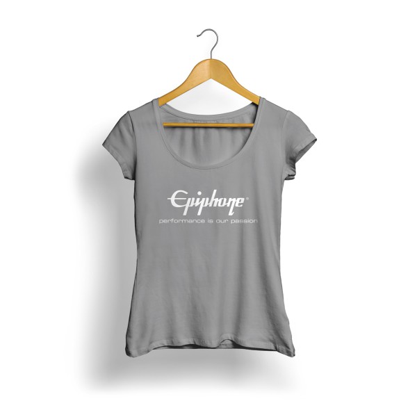 Epiphone Logo Kadın T-Shirt (Gri)