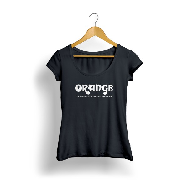 Orange Logo Kadın T-Shirt (Siyah)